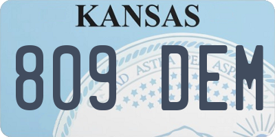 KS license plate 809DEM