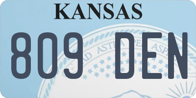 KS license plate 809DEN