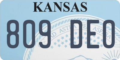 KS license plate 809DEO