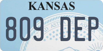 KS license plate 809DEP