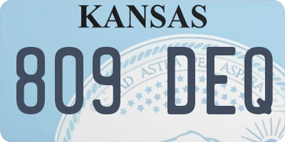 KS license plate 809DEQ