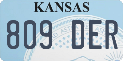 KS license plate 809DER
