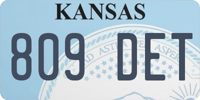KS license plate 809DET