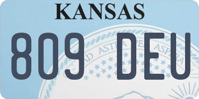 KS license plate 809DEU