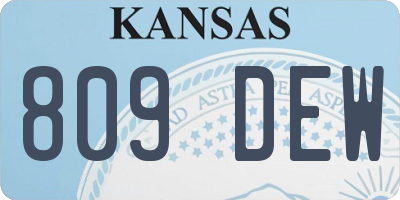 KS license plate 809DEW