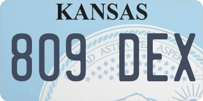KS license plate 809DEX