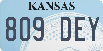 KS license plate 809DEY