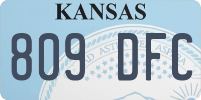 KS license plate 809DFC