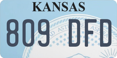 KS license plate 809DFD