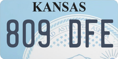 KS license plate 809DFE