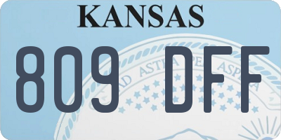 KS license plate 809DFF