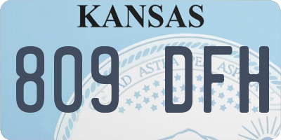 KS license plate 809DFH