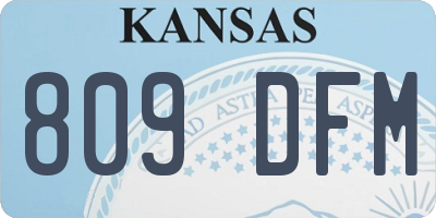 KS license plate 809DFM