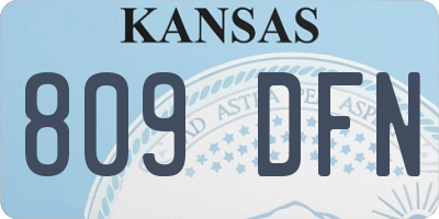 KS license plate 809DFN