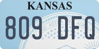 KS license plate 809DFQ