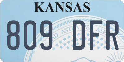 KS license plate 809DFR