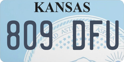 KS license plate 809DFU