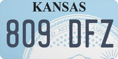KS license plate 809DFZ