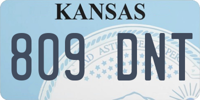 KS license plate 809DNT