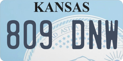 KS license plate 809DNW