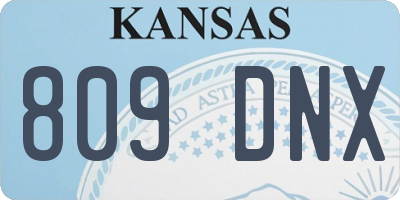 KS license plate 809DNX