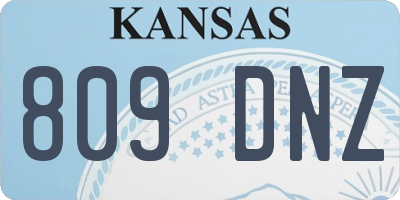 KS license plate 809DNZ