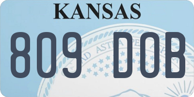 KS license plate 809DOB