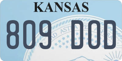 KS license plate 809DOD
