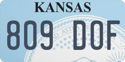 KS license plate 809DOF
