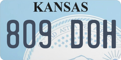 KS license plate 809DOH