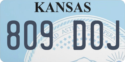 KS license plate 809DOJ