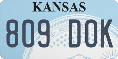 KS license plate 809DOK