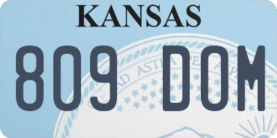 KS license plate 809DOM