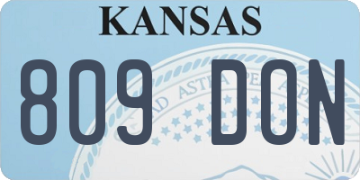 KS license plate 809DON