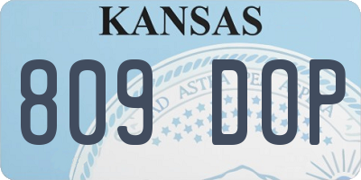 KS license plate 809DOP