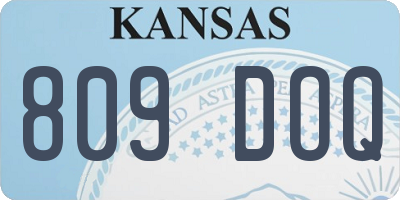KS license plate 809DOQ