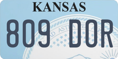 KS license plate 809DOR