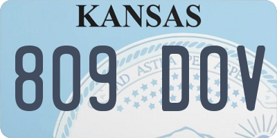 KS license plate 809DOV