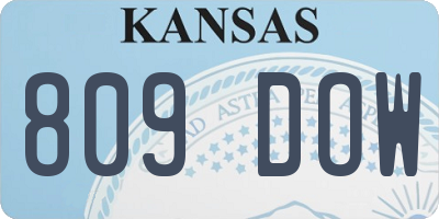 KS license plate 809DOW