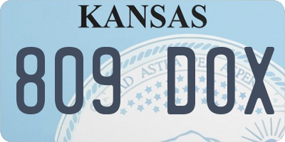 KS license plate 809DOX