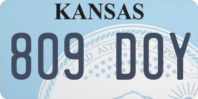 KS license plate 809DOY