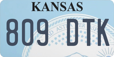 KS license plate 809DTK