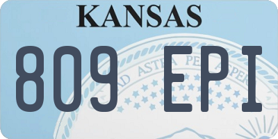 KS license plate 809EPI