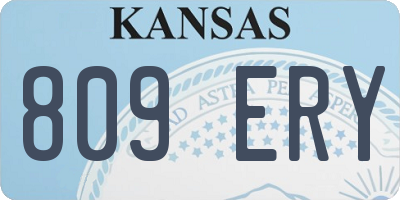 KS license plate 809ERY