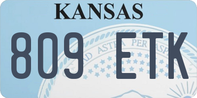 KS license plate 809ETK