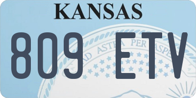 KS license plate 809ETV