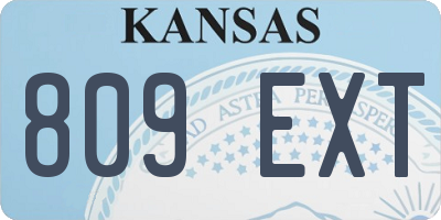 KS license plate 809EXT