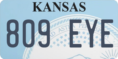KS license plate 809EYE