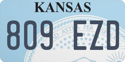 KS license plate 809EZD