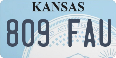 KS license plate 809FAU